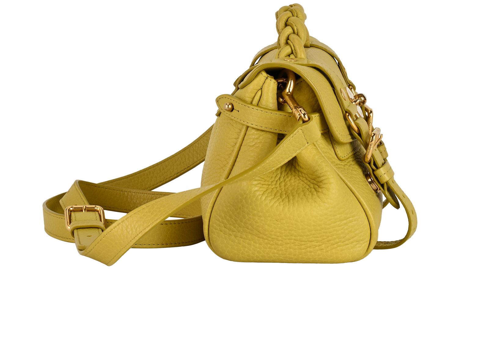 Mini Alexa Satchel, &pound;475, Handbags, Green, Leather, Side view